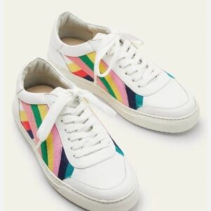 Boden Helena Chevron Rainbow Sneakers, Size 39 🌈